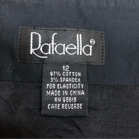 Rafaella skirt black with gold, silver embroidered floral A-Line size 12 - Picture 5 of 7